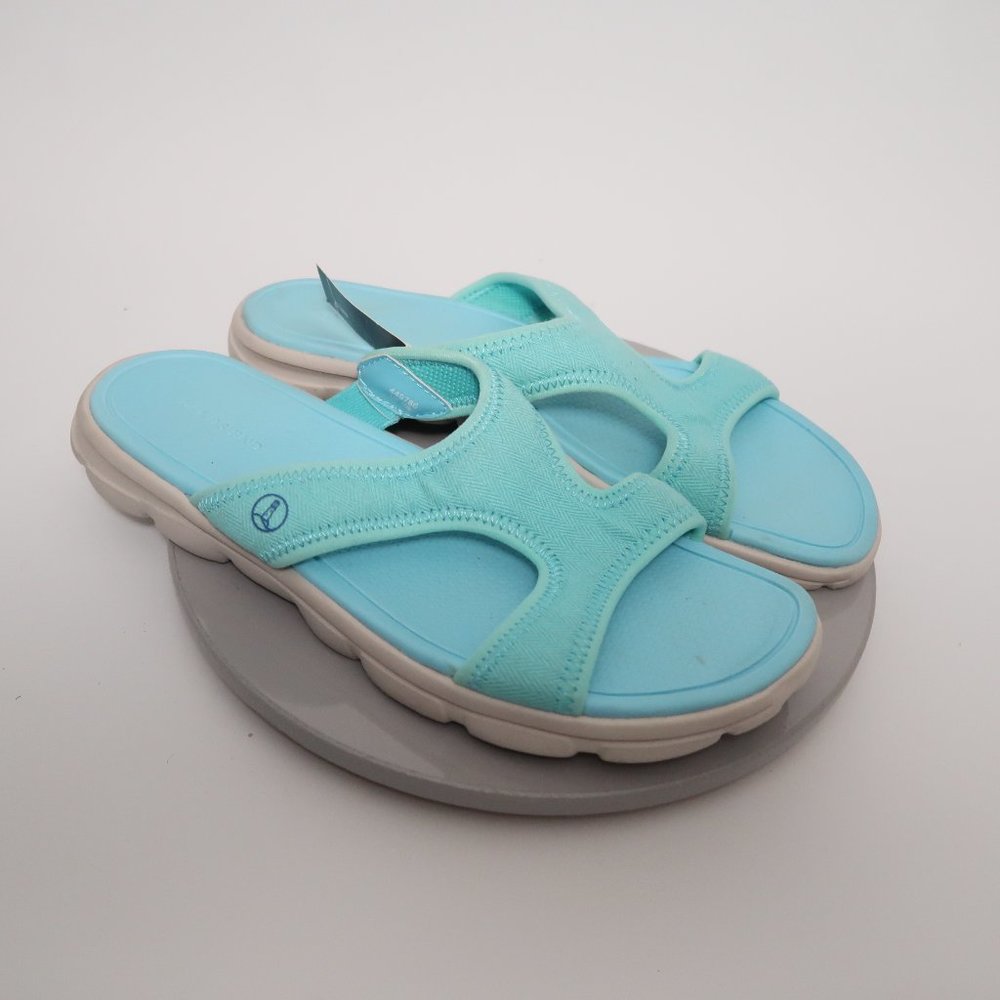 Lands End Shoes Women's 10 Blue Gatas Slide Sandals Comfort Beach Open Toe